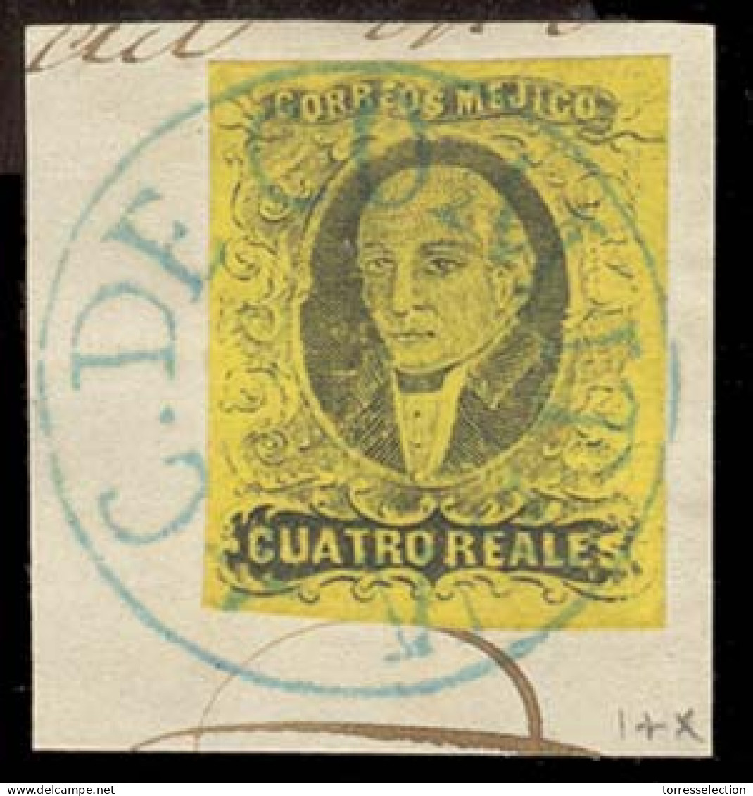 MEXICO. Sc. 9b, Used. 1861 4rs Black / Yellow With Very Good Margins. No District Name (Chiapas). "C. De COMITAN" (xxx)  - Messico