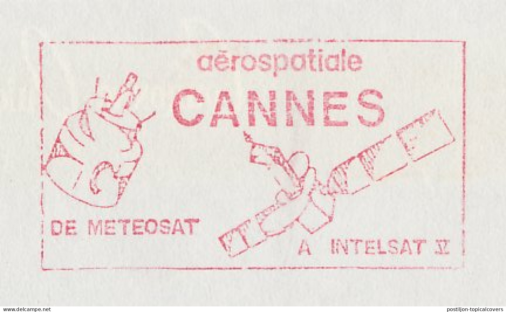 Meter Top Cut France 1984 Aerospace Cannes - Satellite - Meteosat - Intelsat - Astronomie
