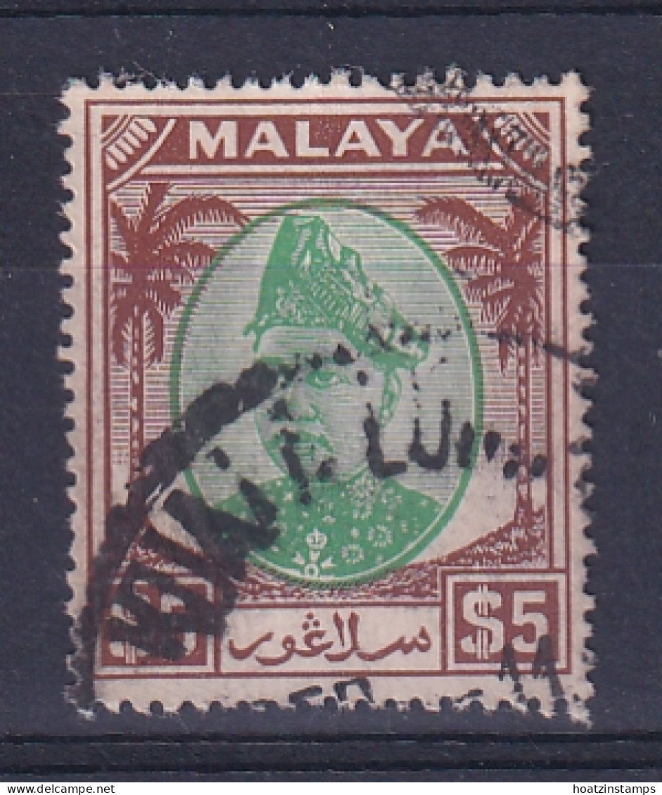 Malaya - Selangor: 1949/55   Sultan Hisamud-din Alam Shah   SG110    $5     Used  - Selangor