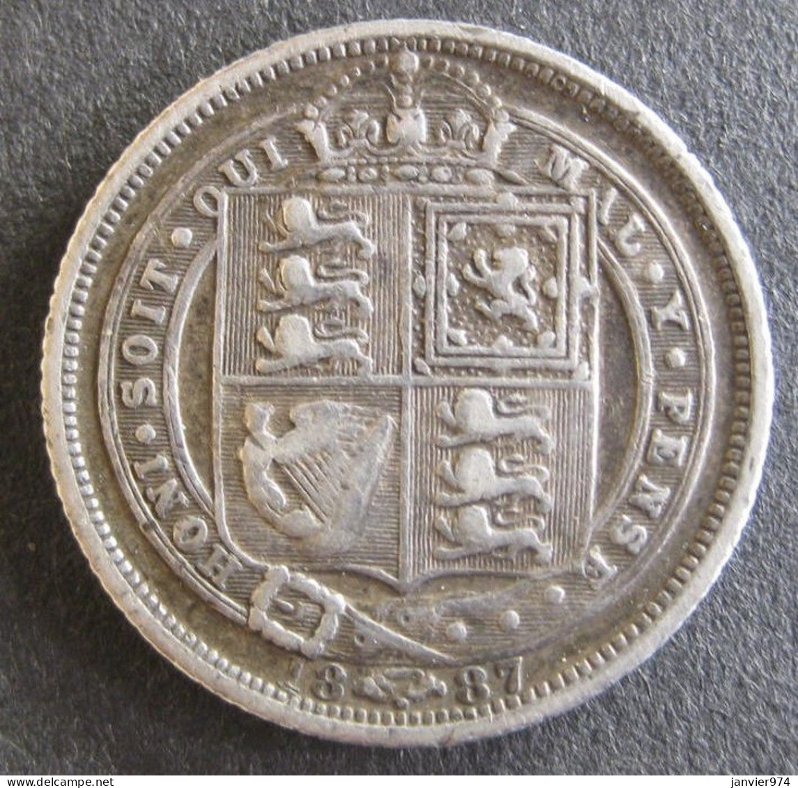 Grande Bretagne. 6 Pence 1887 Victoria, En Argent. 1er Type. TTB/VF KM# 759 - H. 6 Pence