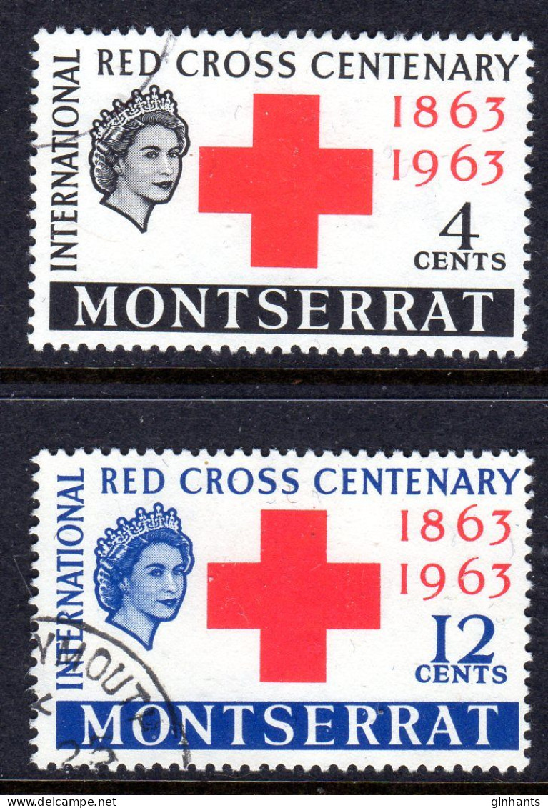 MONTSERRAT - 1963 RED CROSS ANNIVERSARY SET (2V) FINE USED SG 154-155 REF B - Montserrat