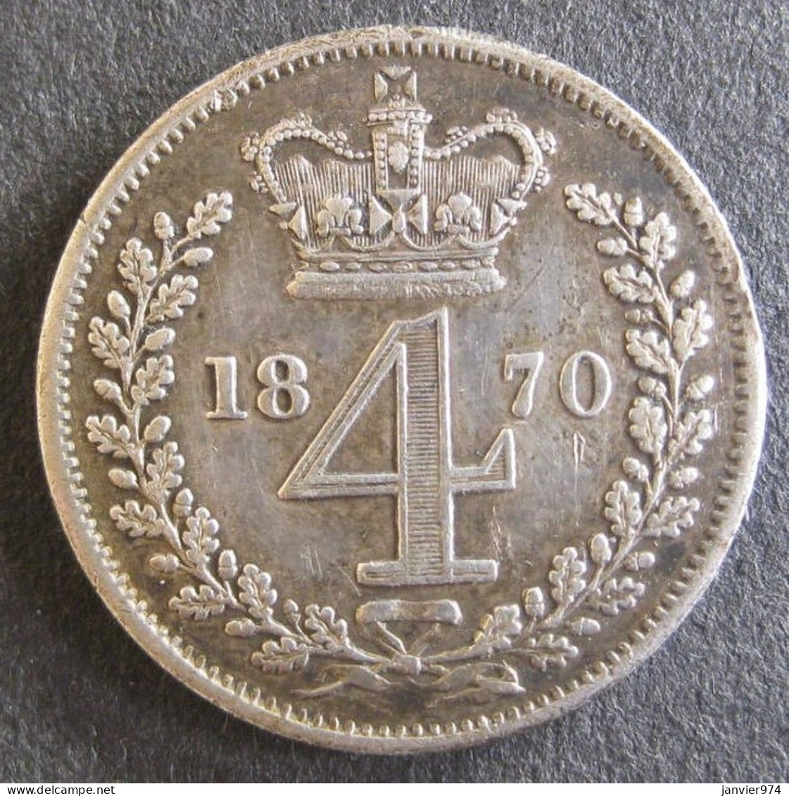 Grande Bretagne 4 Pence 1870, Victoria , En Argent , Superbe. KM# 732 - G. 4 Pence/ Groat