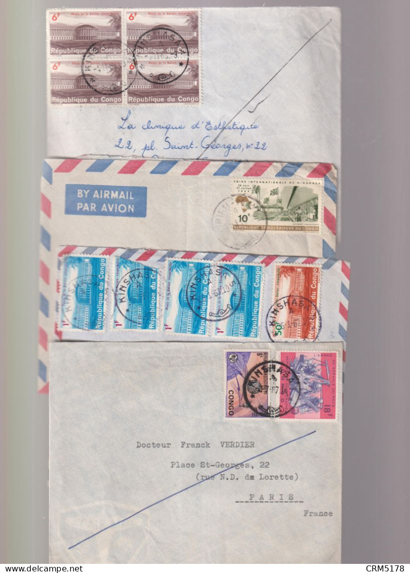 CONGO-DIVERS-LOT DE 15 ENVELOPPES DONT 1 RECOMMANDE-1966--+- VOIR CACHETS - Africa (Other)