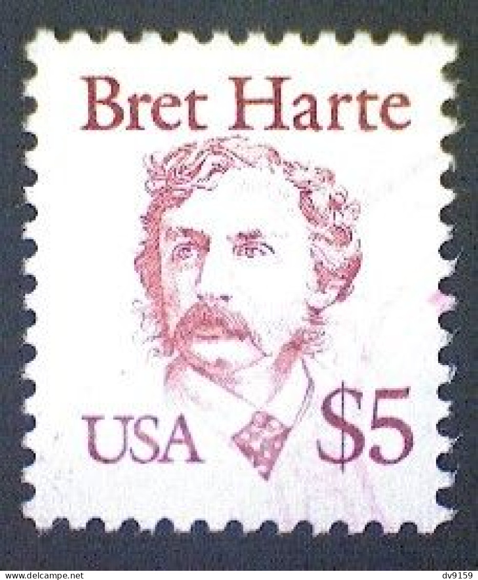 United States, Scott #2196, Used(o), 1987, Bret Harte, $5, Copper Red - Used Stamps