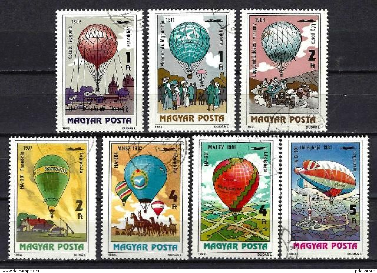 Hongrie 1983 Ballons Et Dirigeables (41) Yvert N° PA 450 à 456 Oblitérés Used - Used Stamps