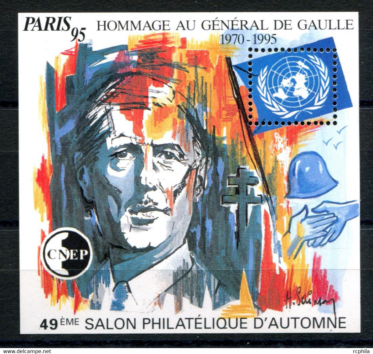 RC 24299 FRANCE COTE 16€ CNEP N° 21 - 1995 SALON PHILATELIQUE D' AUTOMNE PARIS DE GAULLE BLOC NEUF ** MNH TB - CNEP