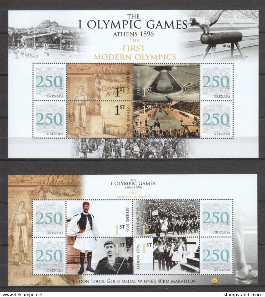 Grenada - SUMMER OLYMPICS ATHENS 1896 - Set 2 Of 2 MNH Sheet - Ete 1896: Athènes