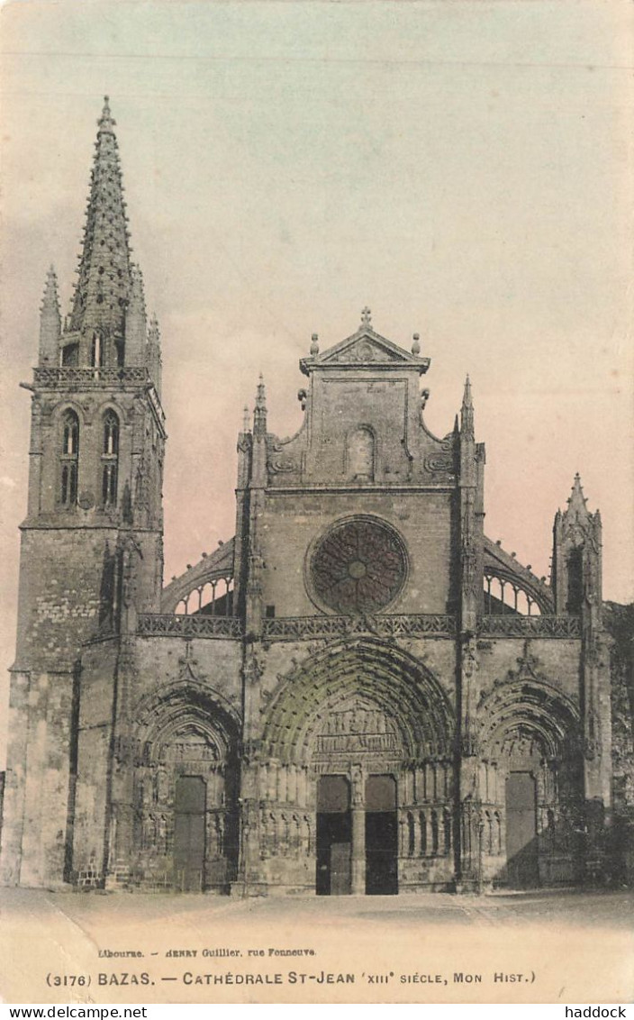 BAZAS : CATHEDRALE SAINT JEAN (XIIIe SIECLE, MON HIST.) - Bazas