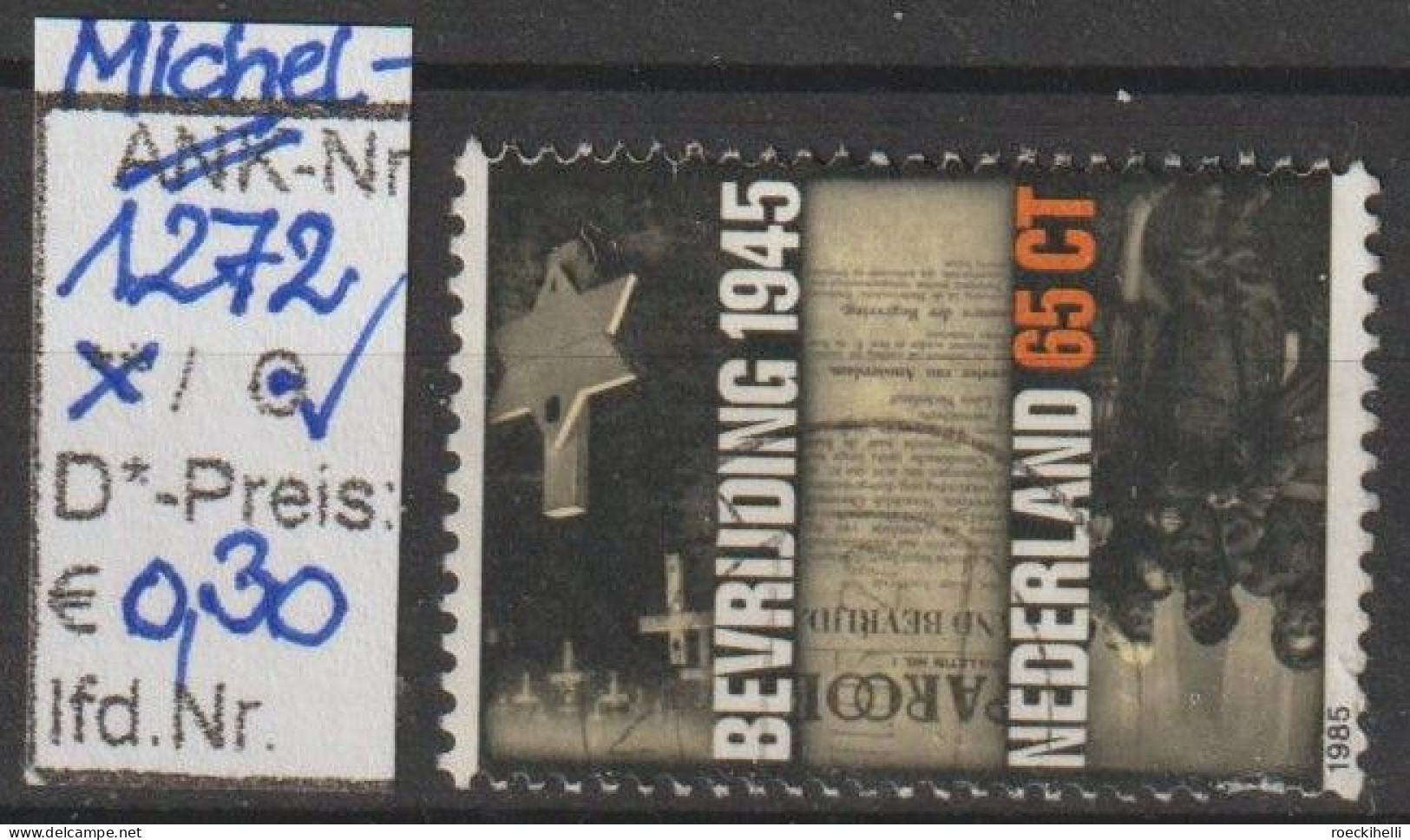 1985 - NIEDERLANDE - SM "40. Jahrestag D. Befreiung" 65 C Mehrf. - O Gestempelt - S.Scan (1272o Nl) - Used Stamps