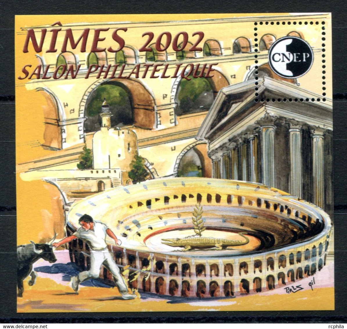 RC 24314 FRANCE COTE 12€ CNEP N° 36 - 2002 SALON PHILATELIQUE DE PRINTEMPS A NIMES BLOC NEUF ** MNH TB - CNEP