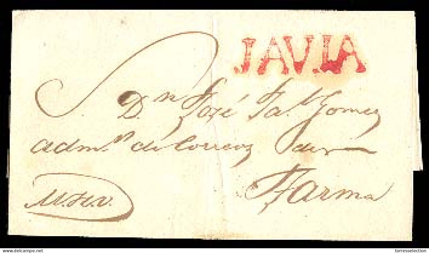 PERU. C.1810. Javia To Tarma. E With Red "JAVIA" (xxx/RR). Superb Strike+scarce. - Pérou