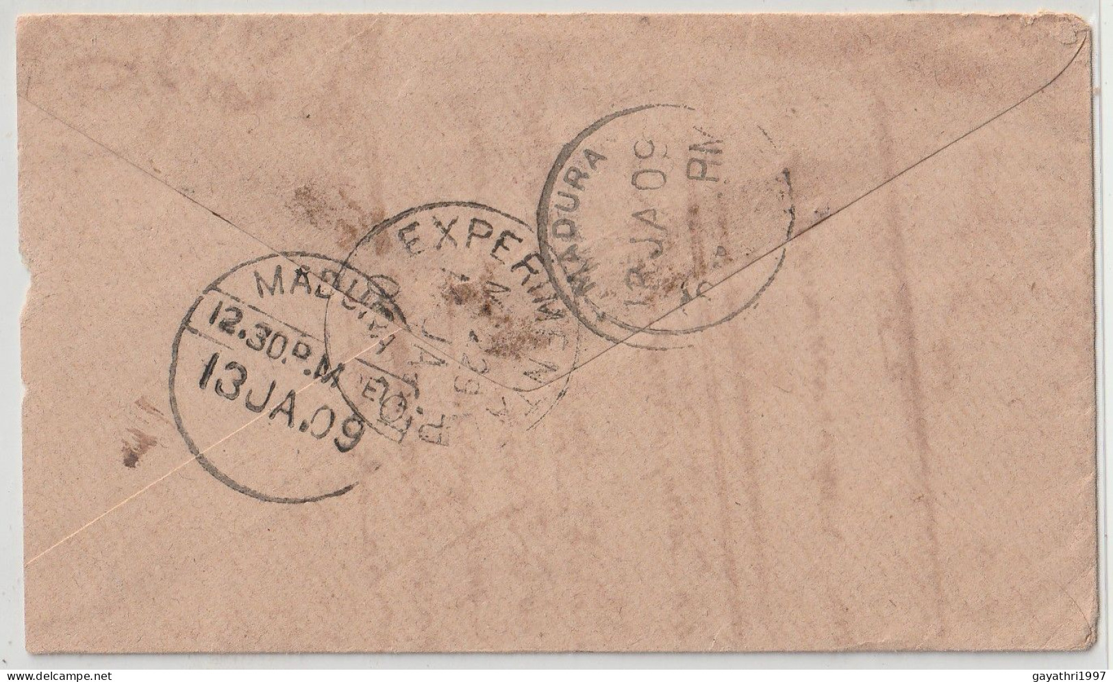 India Edward Cover From Devakotai To Madurai Redirect To Kallikudi With Experimental Delivery Cancellation (po1) - Buste