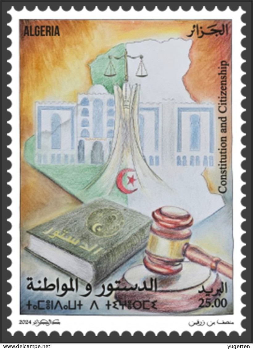 ALGERIE ALGERIA 2024 - 1v - Constitution & Citizenship - Constitutional Court - Justice - Citoyenneté - Map - Scale - - UNO