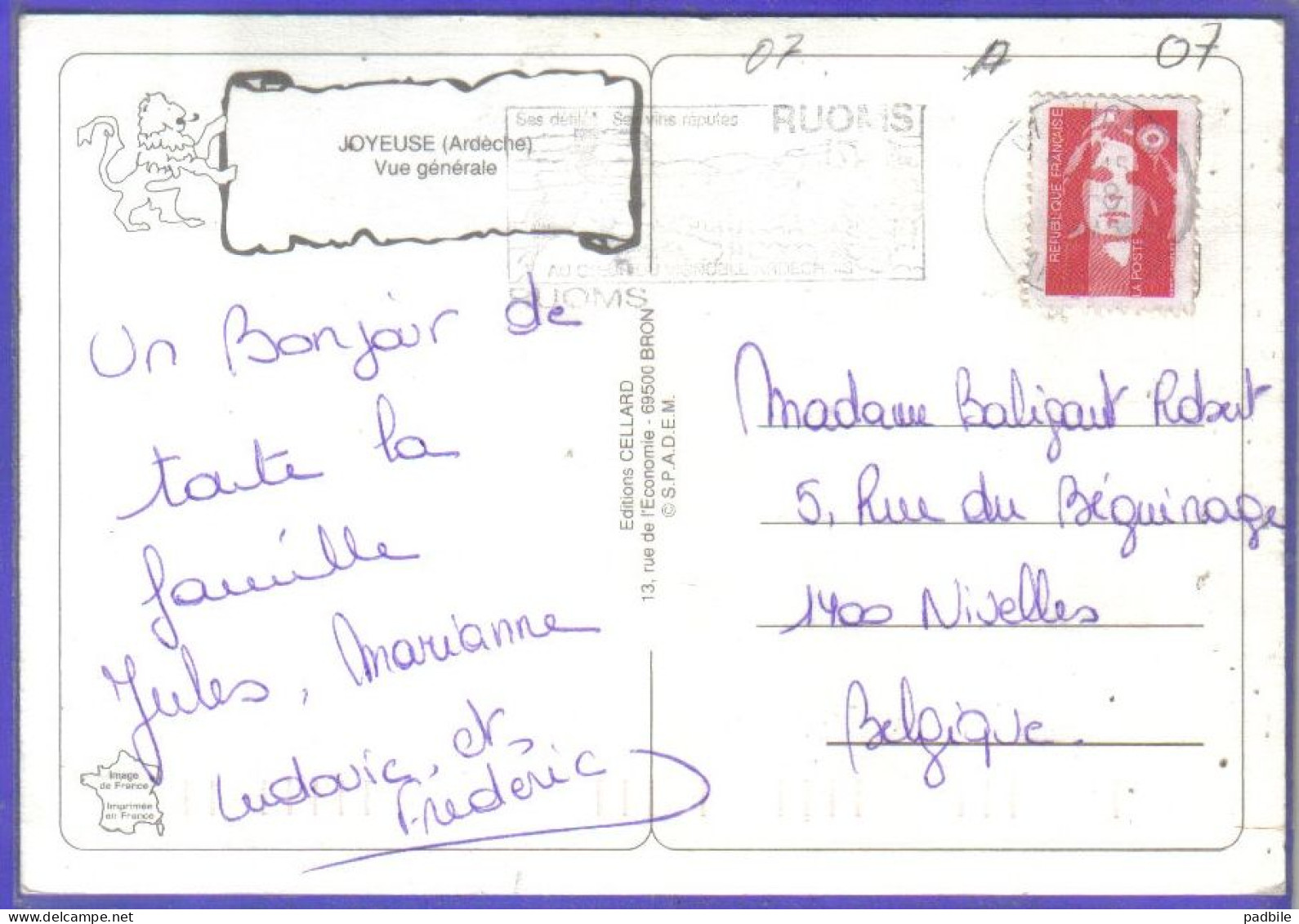 Carte Postale 07. Joyeuse   Vue Aérienne   Très Beau Plan - Joyeuse