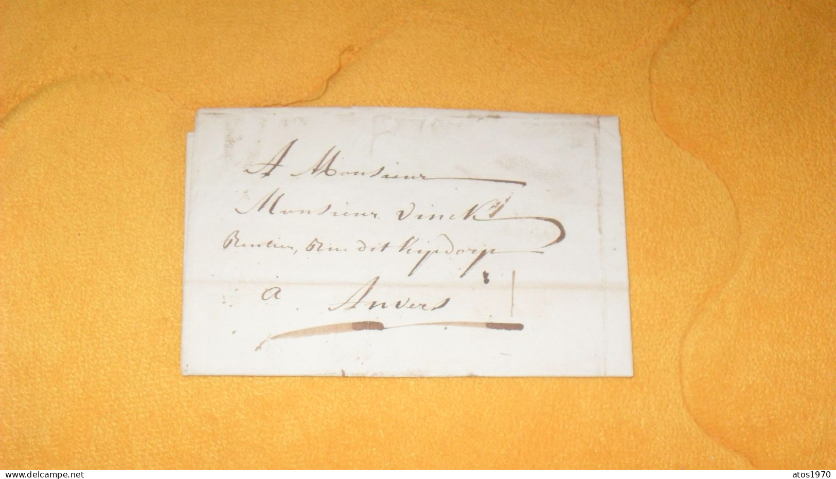 LETTRE ANCIENNE DE 1812 ?../ A IDENTIFIER DEPART ?..POUR ANVERS ...BELGIQUE - 1794-1814 (French Period)