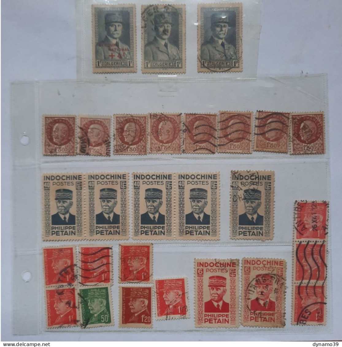 02K8 LOT DE TIMBRES LE MARECHAL PETAIN FRANCE INDOCHINE ALGERIE - 1941-42 Pétain