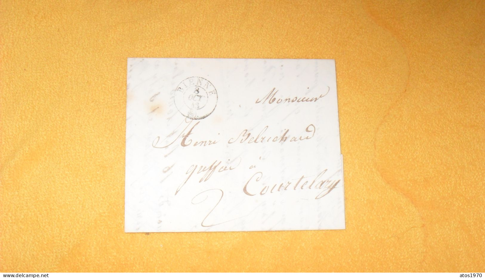 LETTRE ANCIENNE DE 1843../ CACHET BIENNE SUISSE POUR COURTELARY SUISSE + TAXE.. - ...-1845 Prephilately