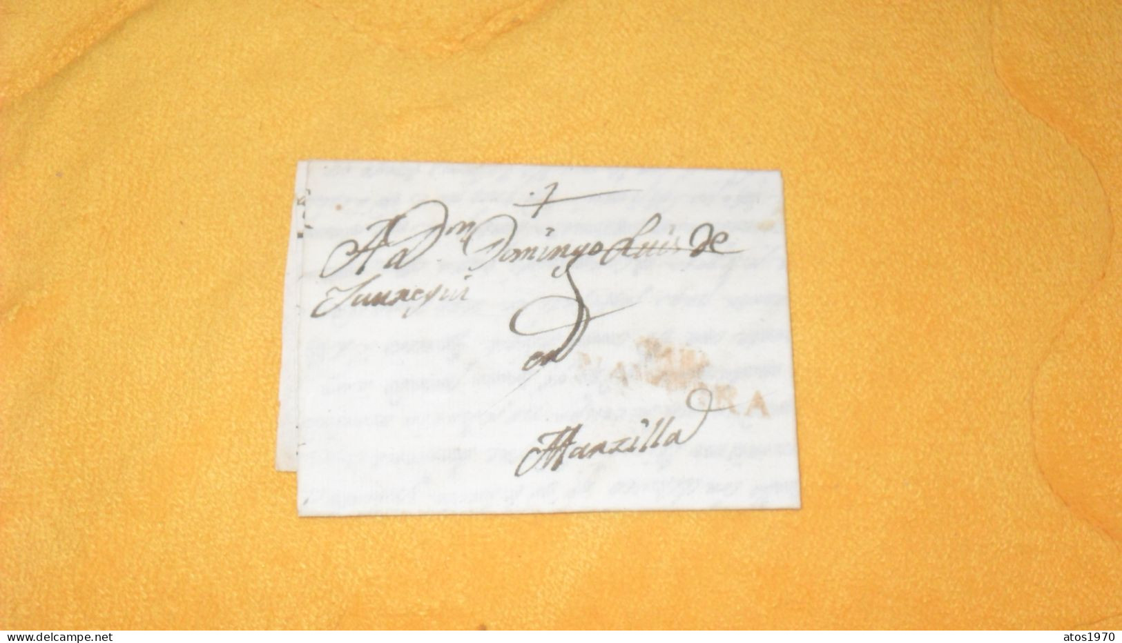 LETTRE ANCIENNE DE 1821../ MARQUE ROUGE NAVARRA ESPAGNE POUR MARZILLA ?..MARSEILLE ?..A IDENTIFIER - ...-1850 Vorphilatelie