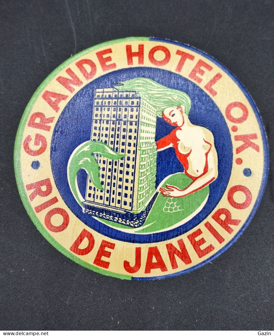 C7/3 -  Grande Hotel O.K. * Rio De Janeiro * Brasil * Luggage Lable * Rótulo * Etiqueta - Etiketten Van Hotels