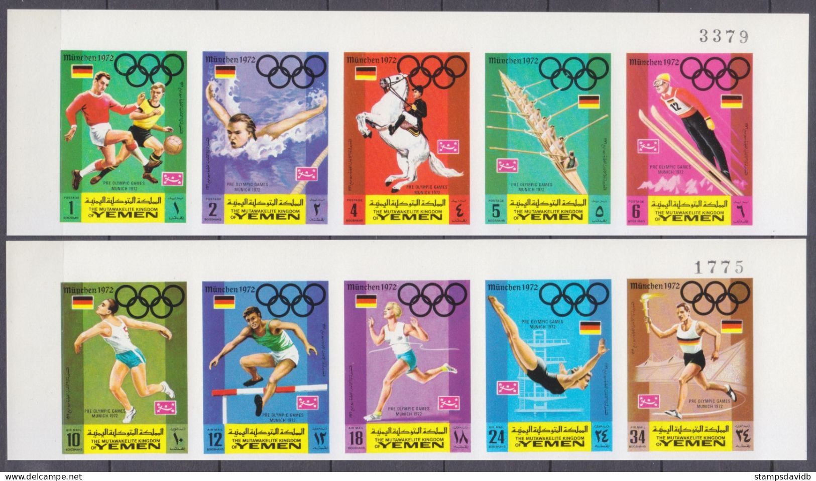 1969 Yemen Kingdom 752-756b-757-761bstrip 1972 Olympic Games In Munich 25,00 € - Verano 1972: Munich