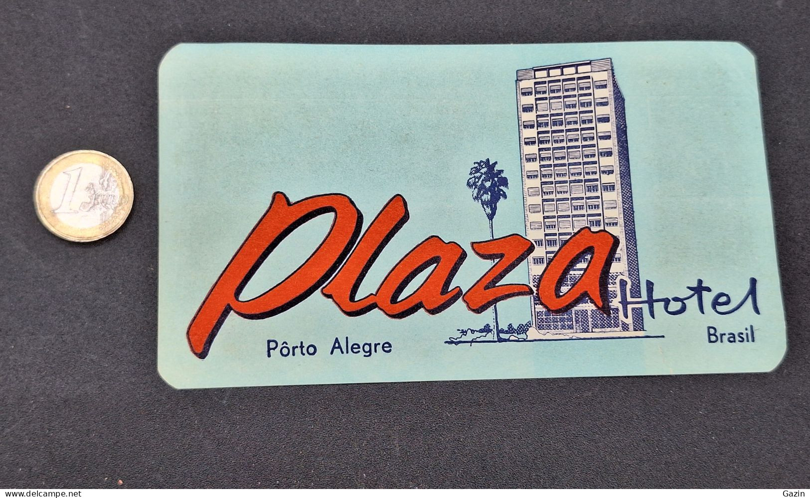 C7/3 -  Hotel Plaza * Pôrto Alegre * Brasil * Luggage Lable * Rótulo * Etiqueta - Hotel Labels