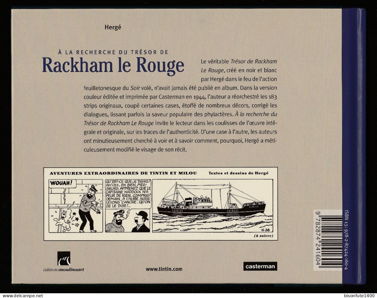 Tintin : A La Recherche Du Trésor De Rackham Le Rouge De Hergé Aux Editions Moulinsart ( Voir Photos ). - Tintin
