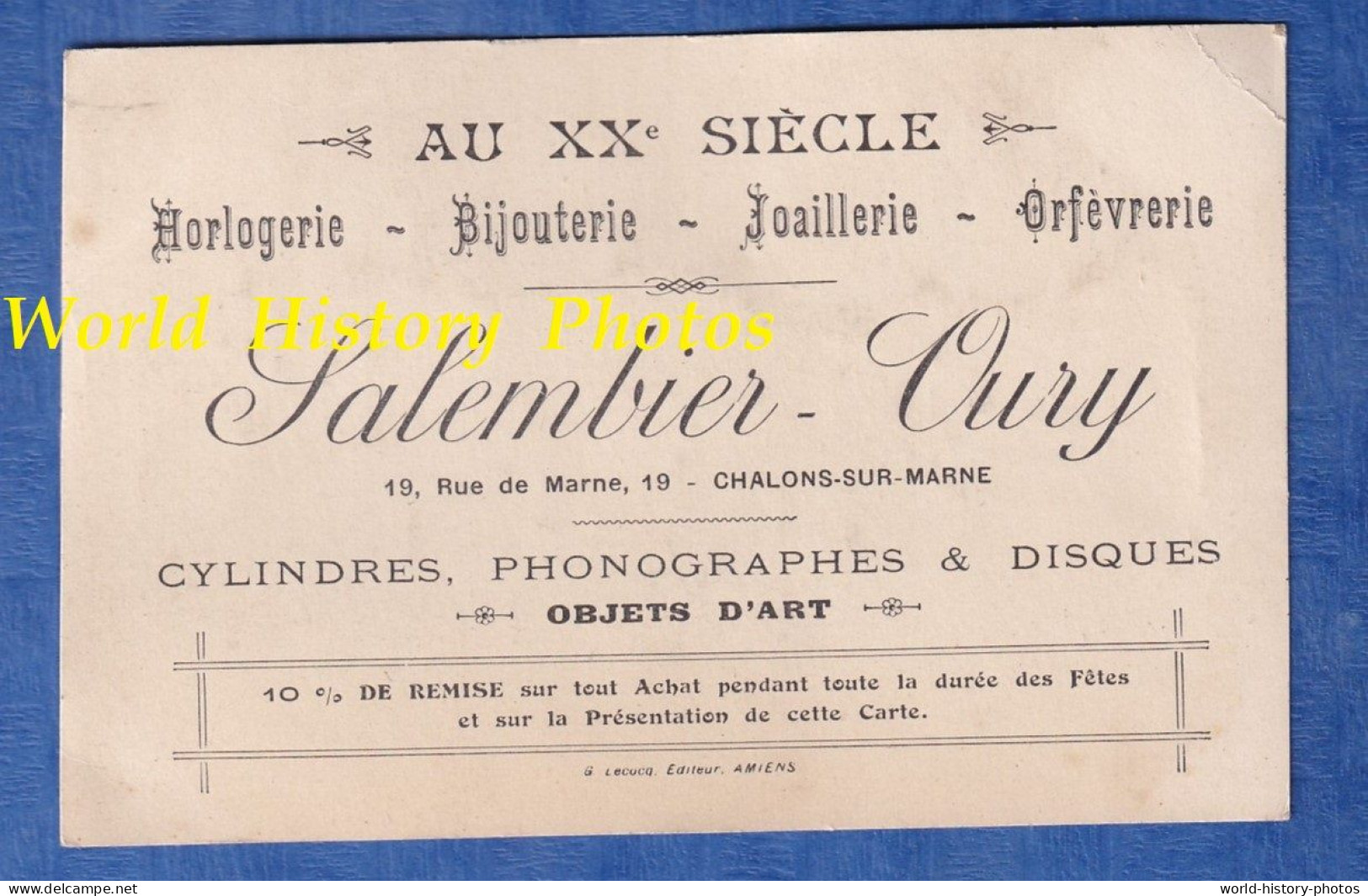 Chromo Collé Sur Carte Publicitaire Vers 1900 - Ane Humanisé En Violoniste - CHALONS Sur MARNE - Maison SALEMBRIER OURY - Animales