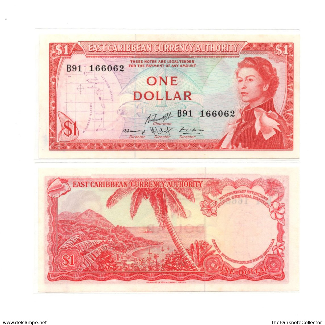 Eastern Carribean Authority 1 Dollar ND 1965 QEII P-13 Prefix B91 - Kanada