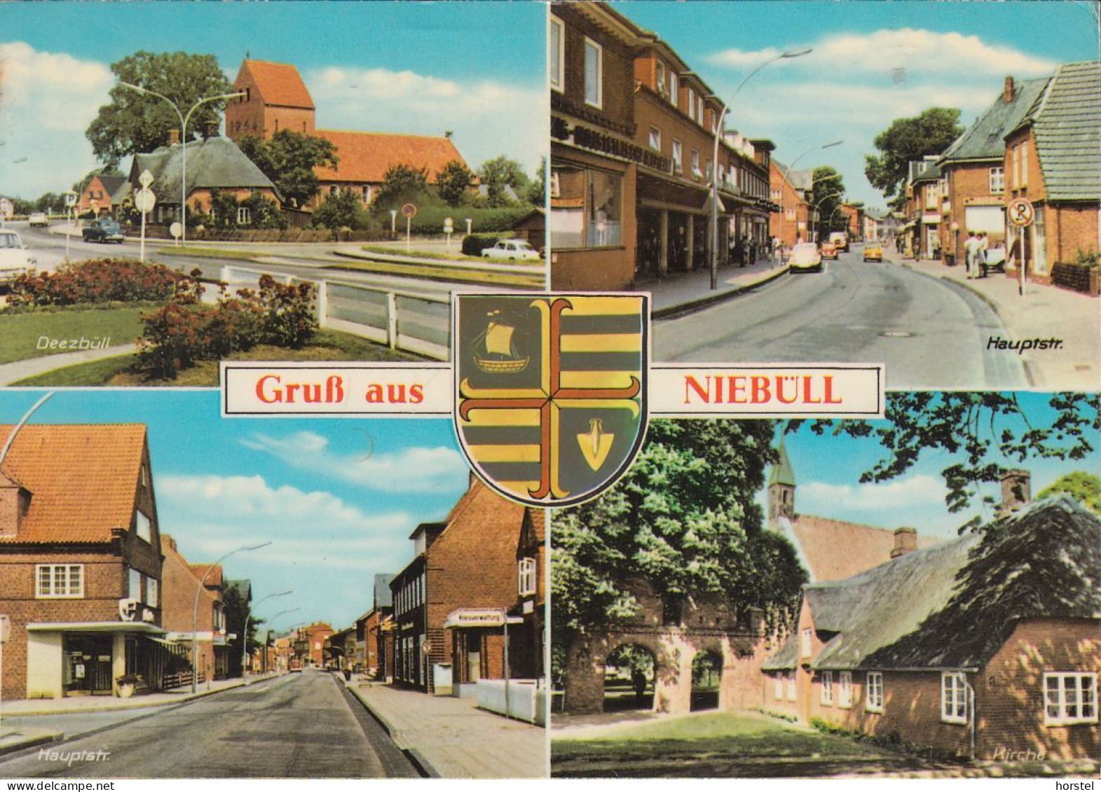 D-25899 Niebüll - Ortsansichten - Deezbüll - Hauptstraße - Kirche - Cars - VW - Nice Stamp "Randstück" ! - Nordfriesland