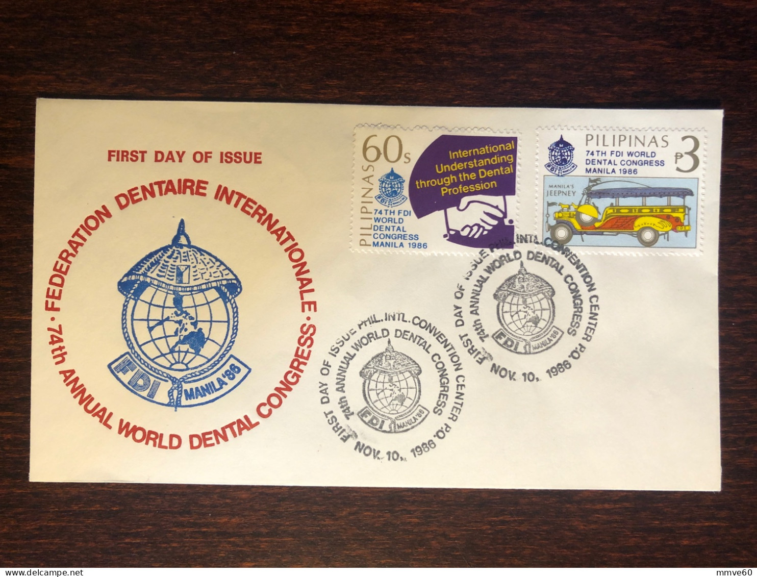 PHILIPPINES FDC COVER 1986 YEAR DENTISTRY DENTAL HEALTH MEDICINE STAMPS - Philippinen