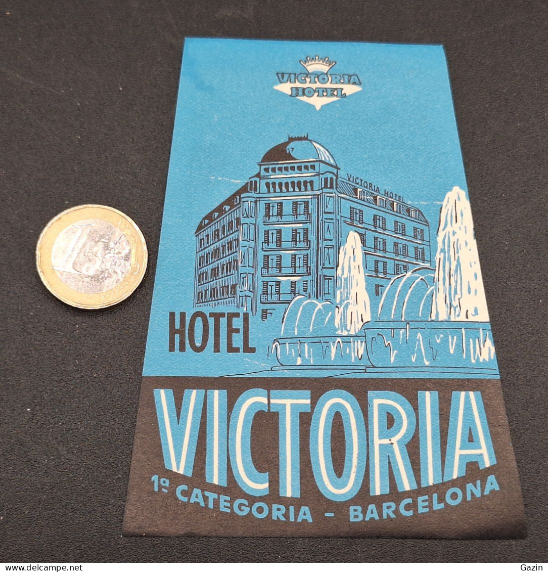 C7/3 - Hotel Victoria * Barcelona * Espana * Luggage Lable * Rótulo * Etiqueta - Hotelaufkleber
