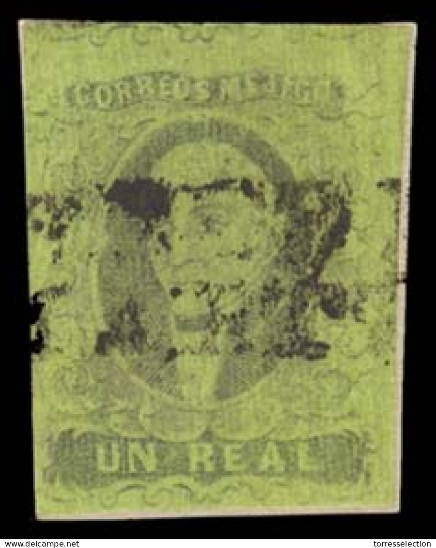 MEXICO. Sc. 7bº. 1861 1rl  Black / Green. Very Good Margins On Piece. No District Name (SAN MARTIN TEXMELUCAN) With Doub - México