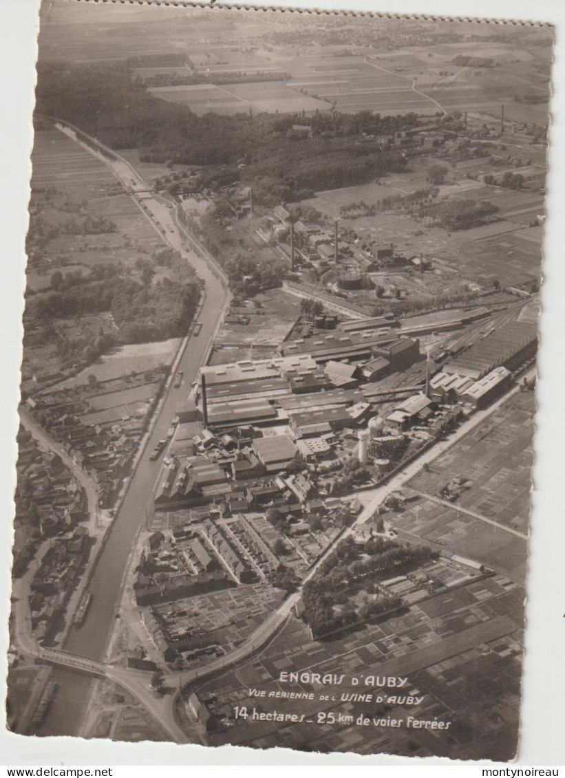 Nord:  Engrais D ' AUBY , Vue  Aérienne , L ' Usine  , Vois  Férrées , Péniche - Auby