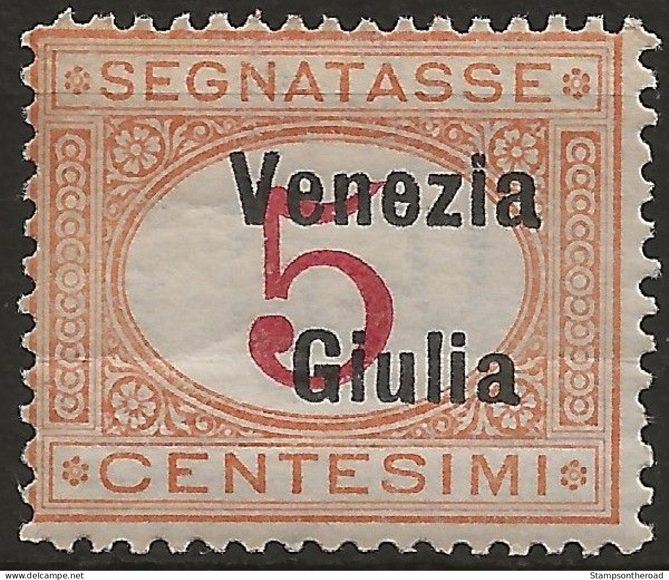 TRVGSx1L - 1918 Terre Redente - Venezia Giulia, Sassone Nr. 1, Segnatasse Nuovo Con Traccia Di Linguella */ - Vénétie Julienne