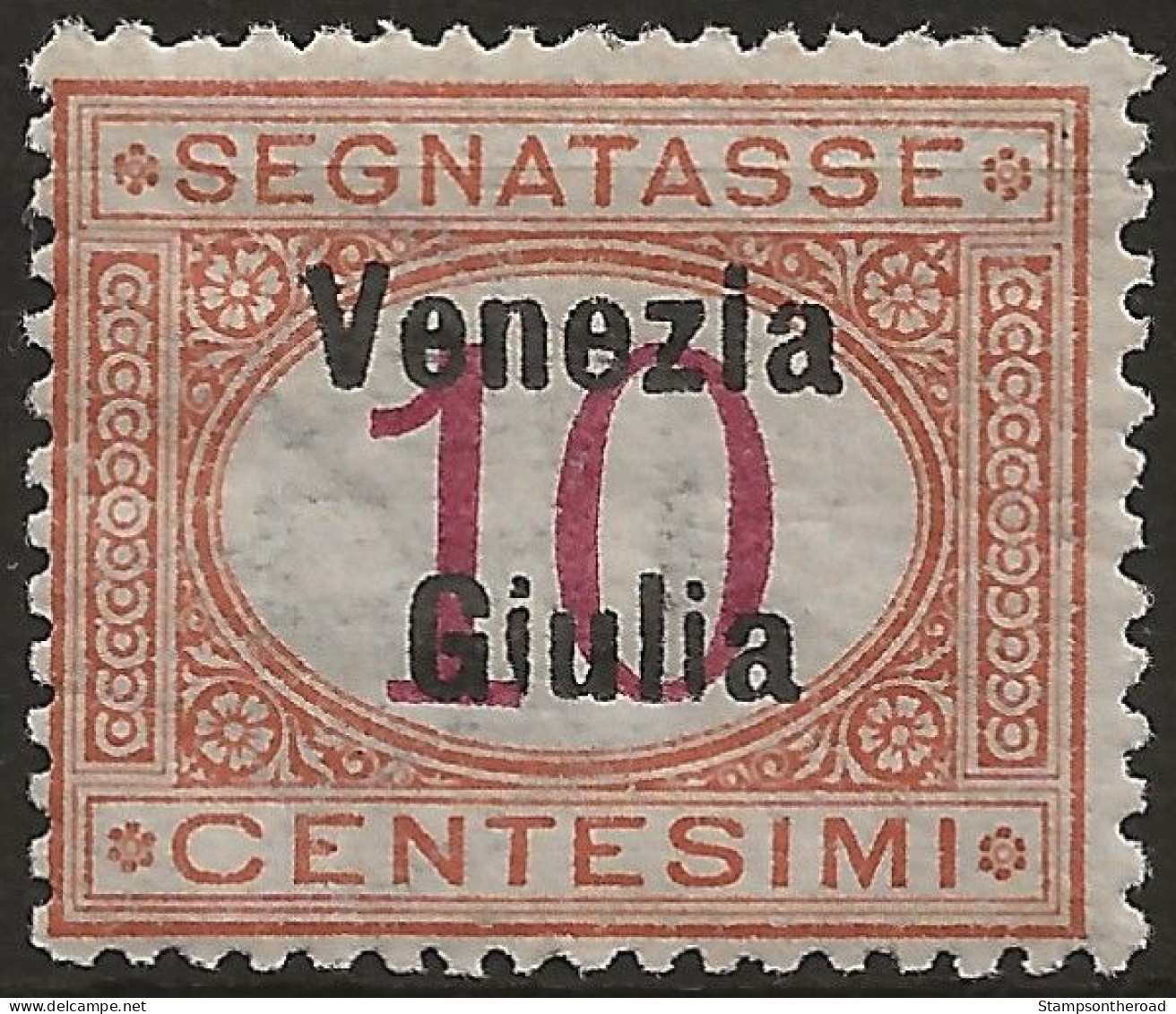 TRVGSx2L - 1918 Terre Redente - Venezia Giulia, Sassone Nr. 2, Segnatasse Nuovo Con Traccia Di Linguella */ - Venezia Giulia