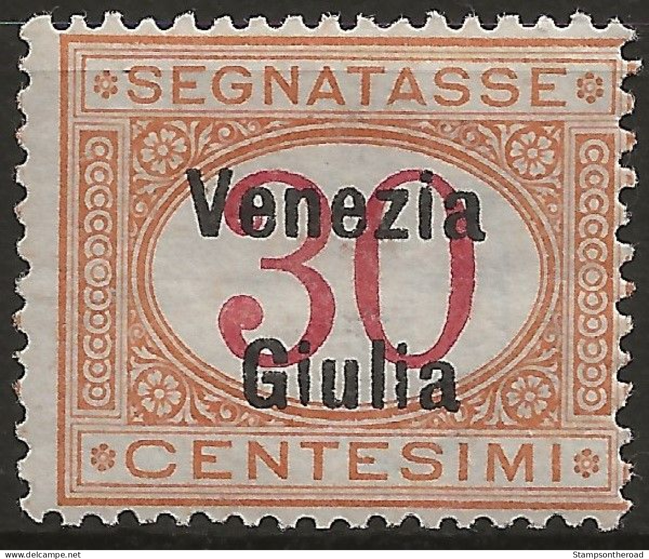 TRVGSx4L - 1918 Terre Redente - Venezia Giulia, Sassone Nr. 4, Segnatasse Nuovo Con Traccia Di Linguella */ - Venezia Giuliana