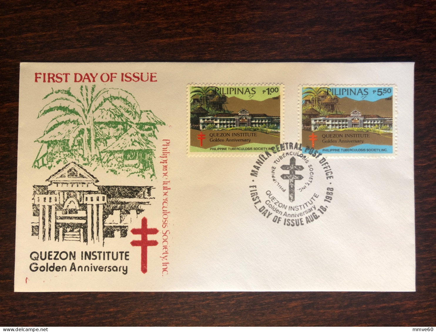 PHILIPPINES FDC COVER 1988 YEAR TUBERCULOSIS TB HEALTH MEDICINE STAMPS - Philippines