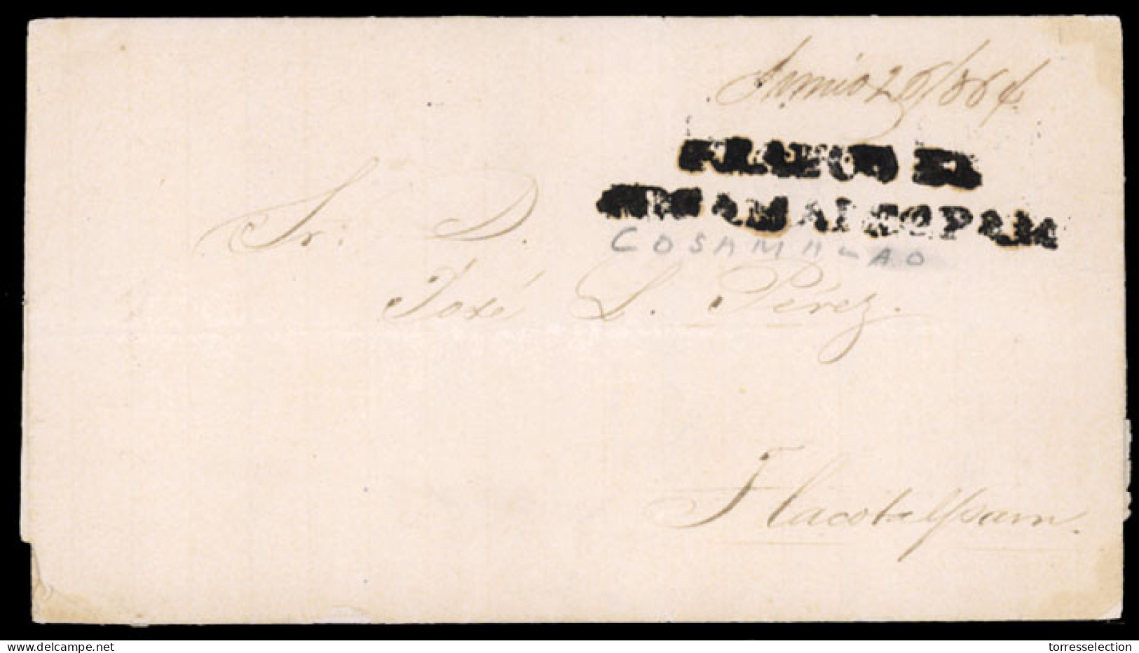 MEXICO - Stampless. 1864, June 25th. Cosamaloapan To Tlacotapam. EL. - México