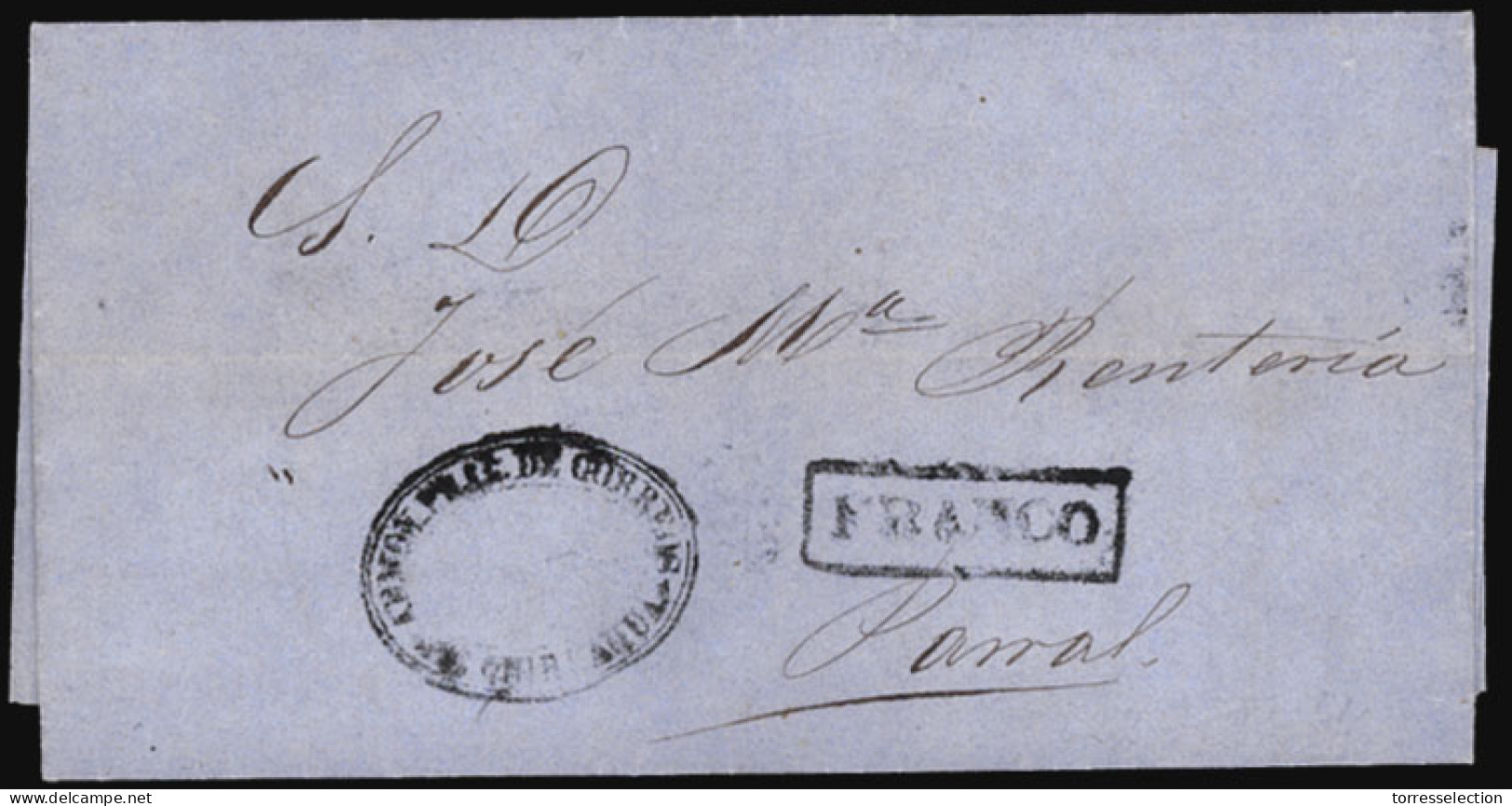 MEXICO - Stampless. 1864, 22nd. Aug. EL. Chihuahua To Parral, "2" Back Stamp. Republican. - México