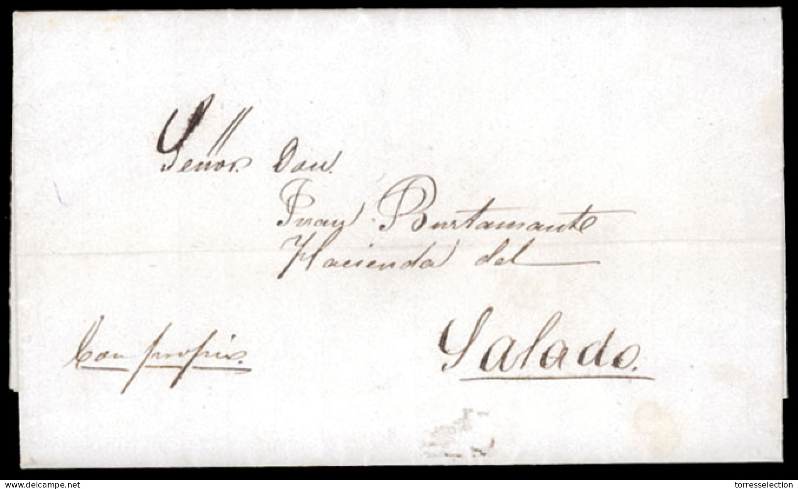 MEXICO - Stampless. 1864, 23 December. EL. Catorce To Hac. Salado, War Close, No Postal Marking. - México