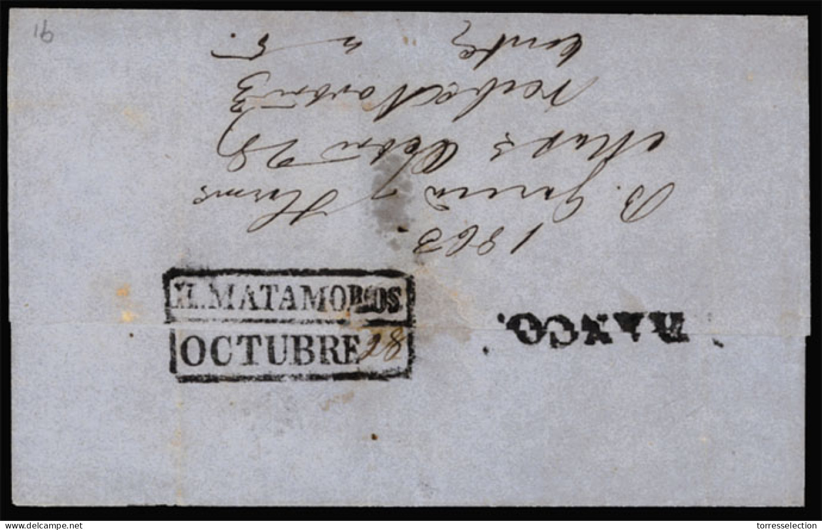MEXICO - Stampless. Stampless - 1863, 28 October. EL. Matamoros To Monterrey Republican. - México