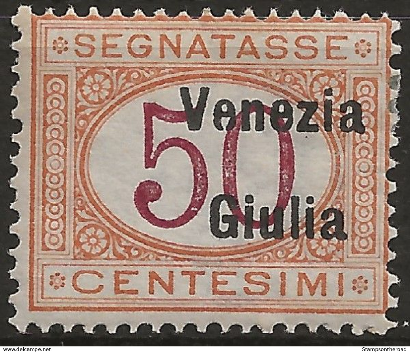 TRVGSx6L - 1918 Terre Redente - Venezia Giulia, Sassone Nr. 6, Segnatasse Nuovo Con Traccia Di Linguella */ - Venezia Giuliana