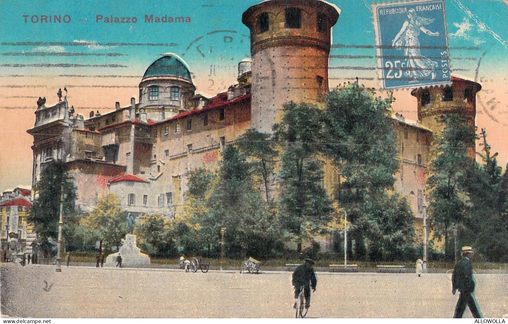 26442 " TORINO-PALAZZO MADAMA  " ANIMATA-VERA FOTO-CART. SPED.1922 - Palazzo Madama