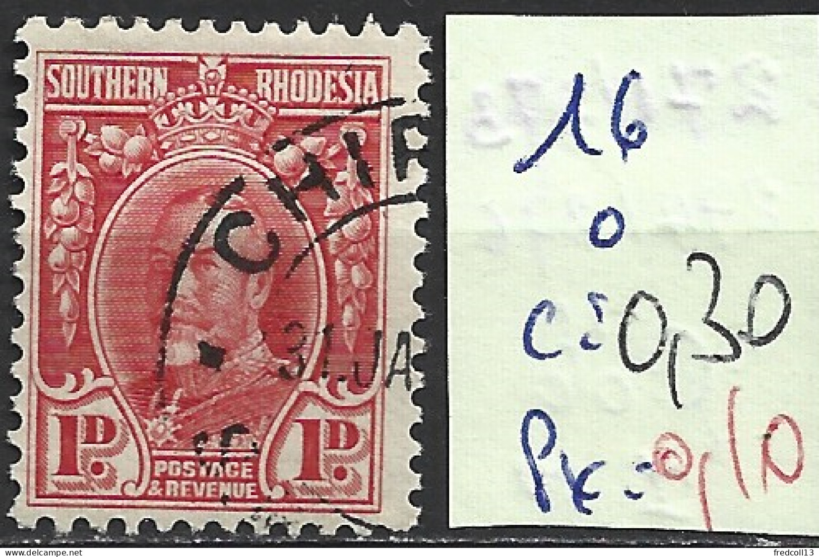 RHODESIE DU SUD 16 Oblitéré Côte 0.30 € - Southern Rhodesia (...-1964)