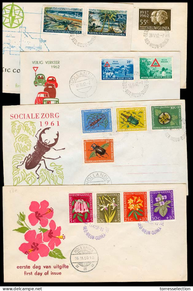 Neth New Guinea. 1959-62. 5 FDC's. Complete Sets / Cachets / Thematics. VF. - Niederländisch-Neuguinea