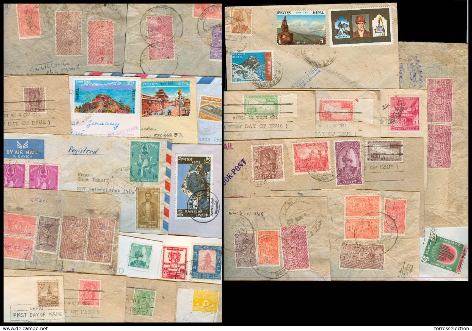 NEPAL. 1940's. 24 Diff Usages. Some VF + Overseas / Ovptd. W Germany. Mostly Fine. - Népal