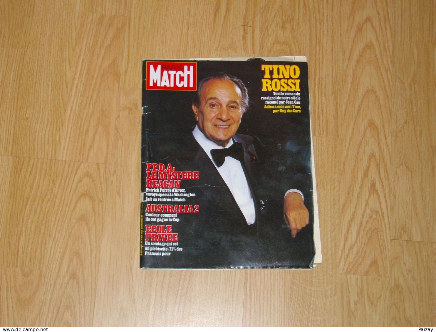 PARIS-MATCH Tino ROSSI - 7 Octobre 1983. 170 Pages PPDA Le Mystère Reagan USA Ecole Privée Austalia 2 - Musique