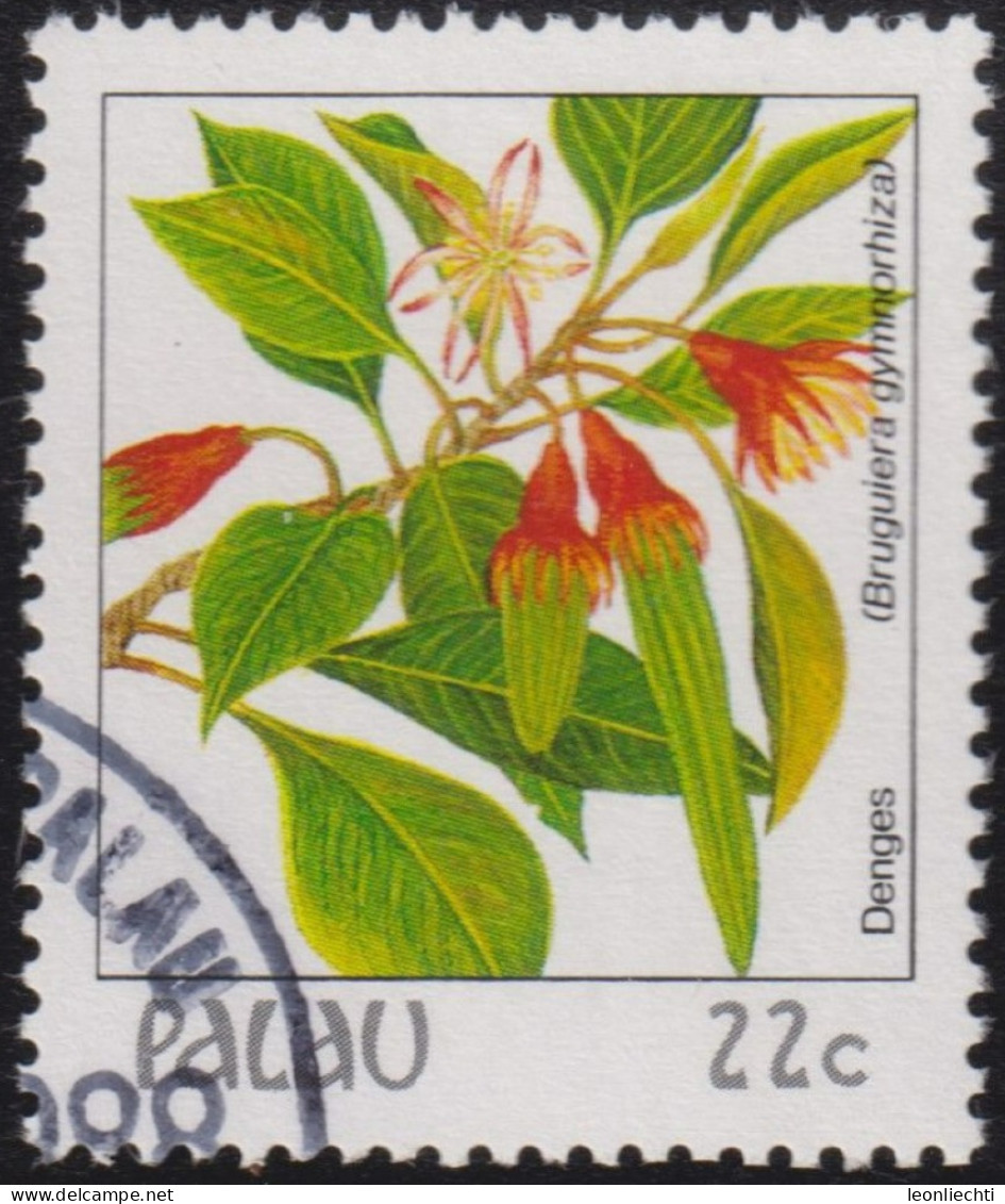 1987 Palau ° Mi:PW 181A, Sn:PW 132, Yt:PW 163, Sg:PW 178, Large-leafed Orange Mangrove (Bruguiera Gymnorhiza) - Palau