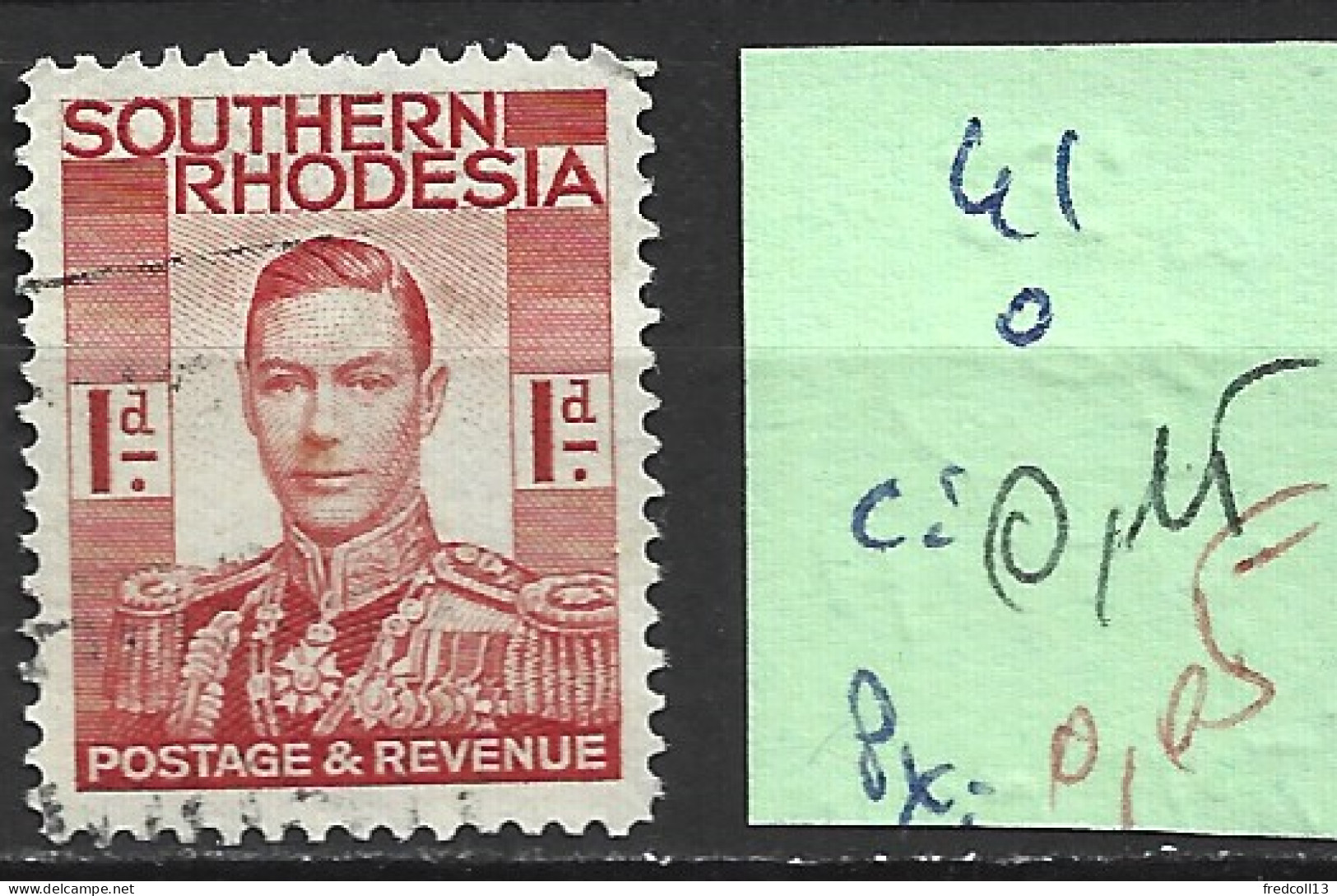 RHODESIE DU SUD 41 Oblitéré Côte 0.15 € - Southern Rhodesia (...-1964)