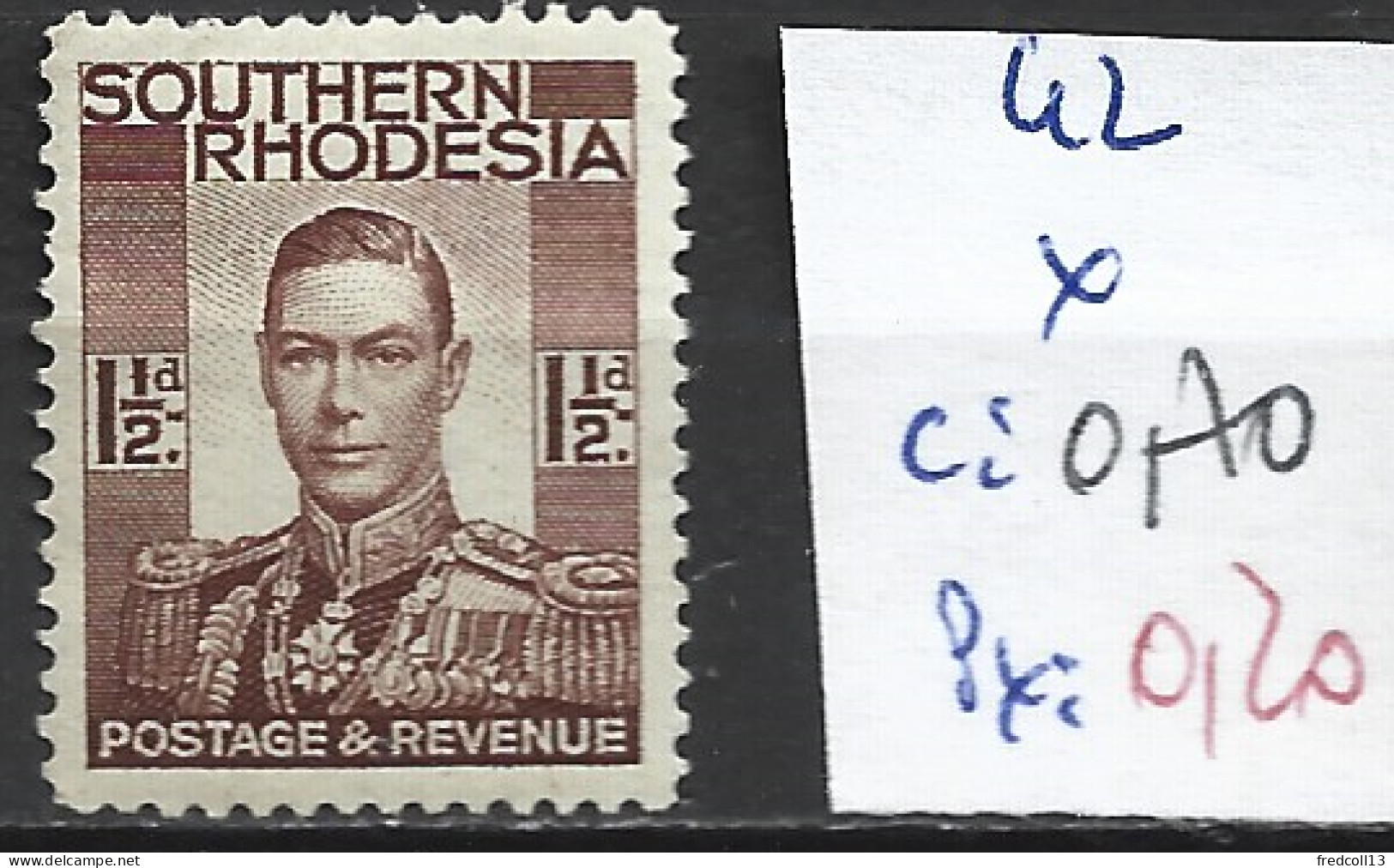 RHODESIE DU SUD 42 * Côte 0.70 € - Zuid-Rhodesië (...-1964)